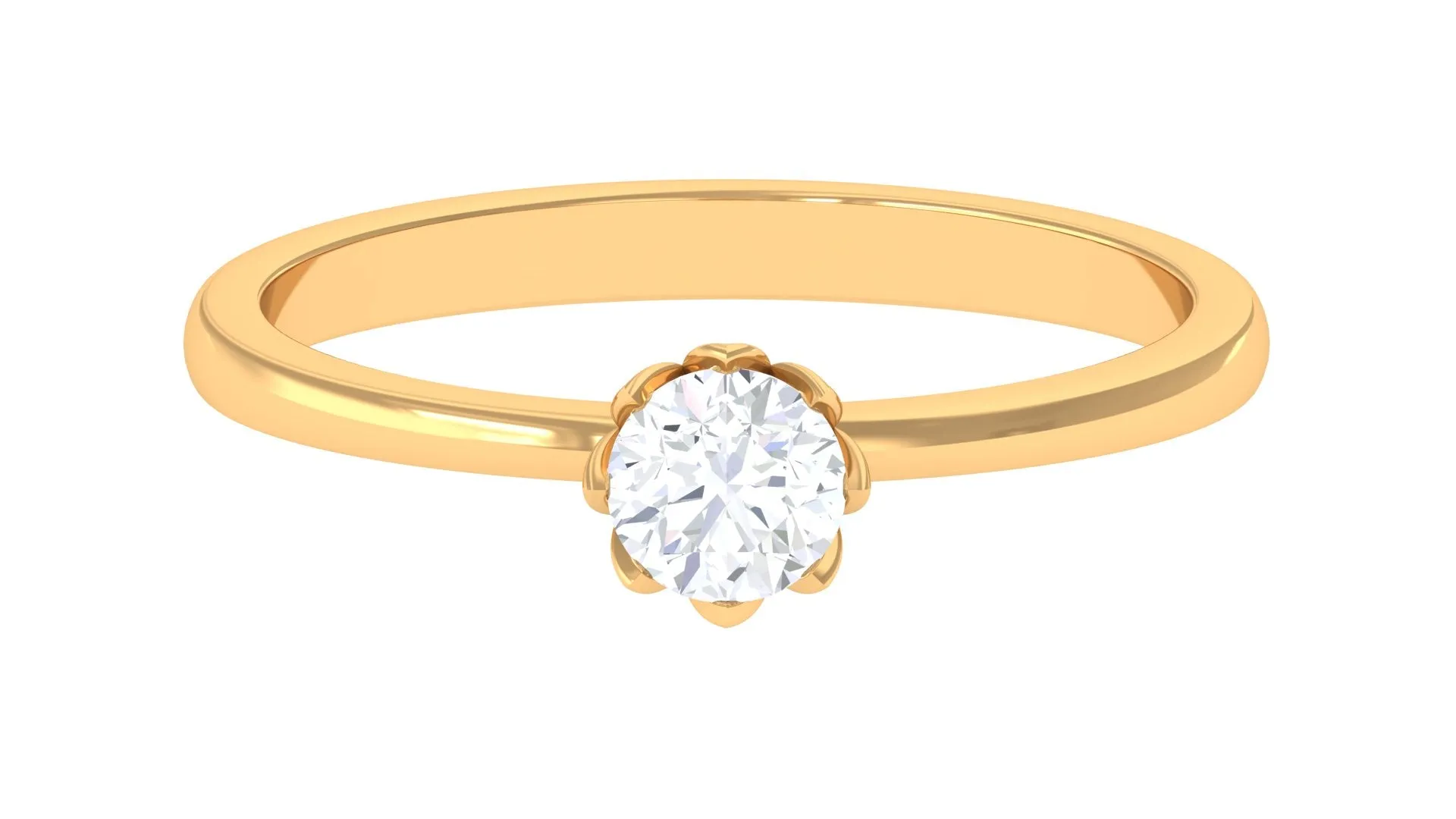 0.50 CT Real Diamond Solitaire Promise Ring