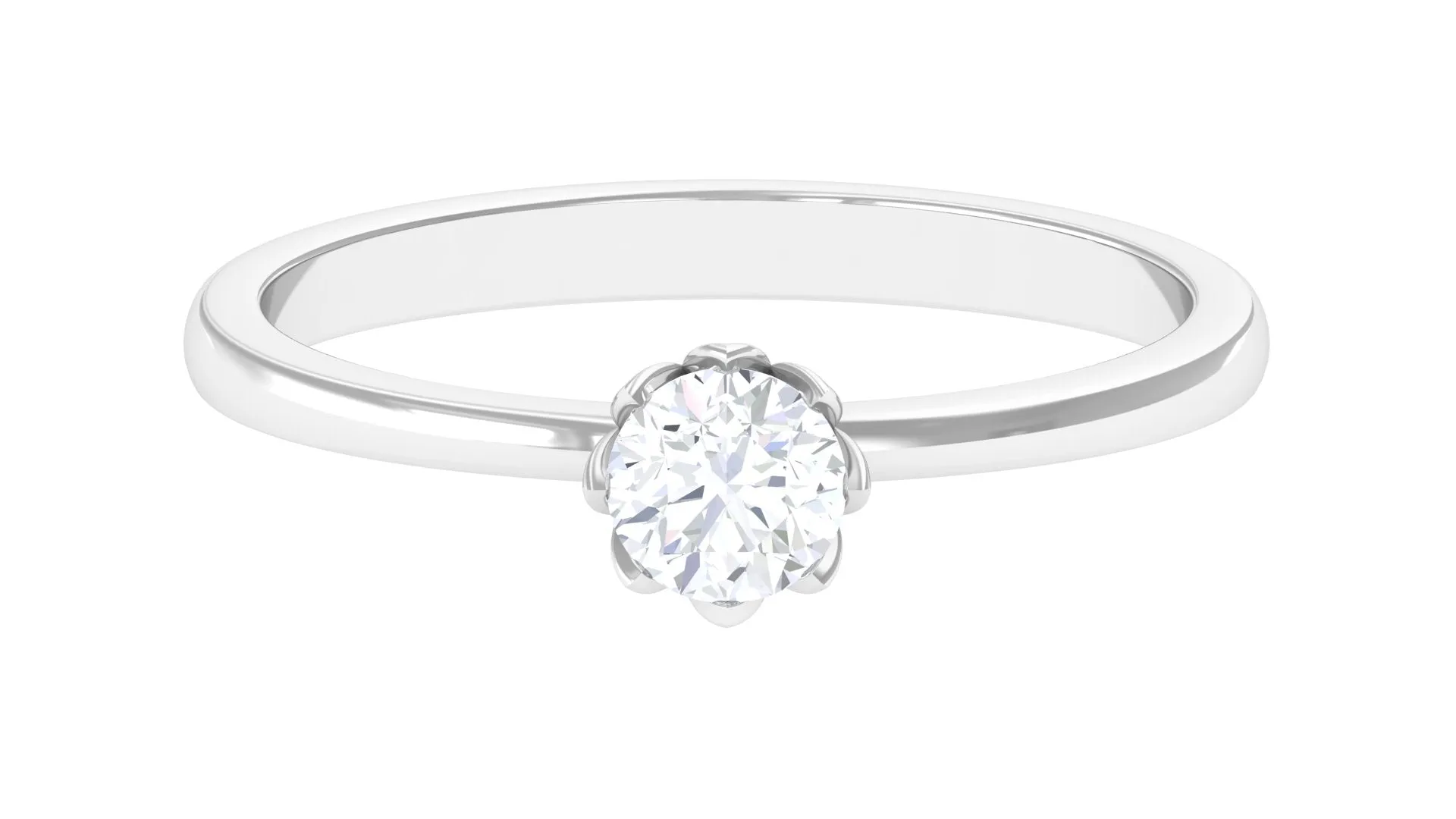 0.50 CT Real Diamond Solitaire Promise Ring