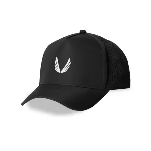 0817. Performance A-Frame Hat - Black/White "Wings"