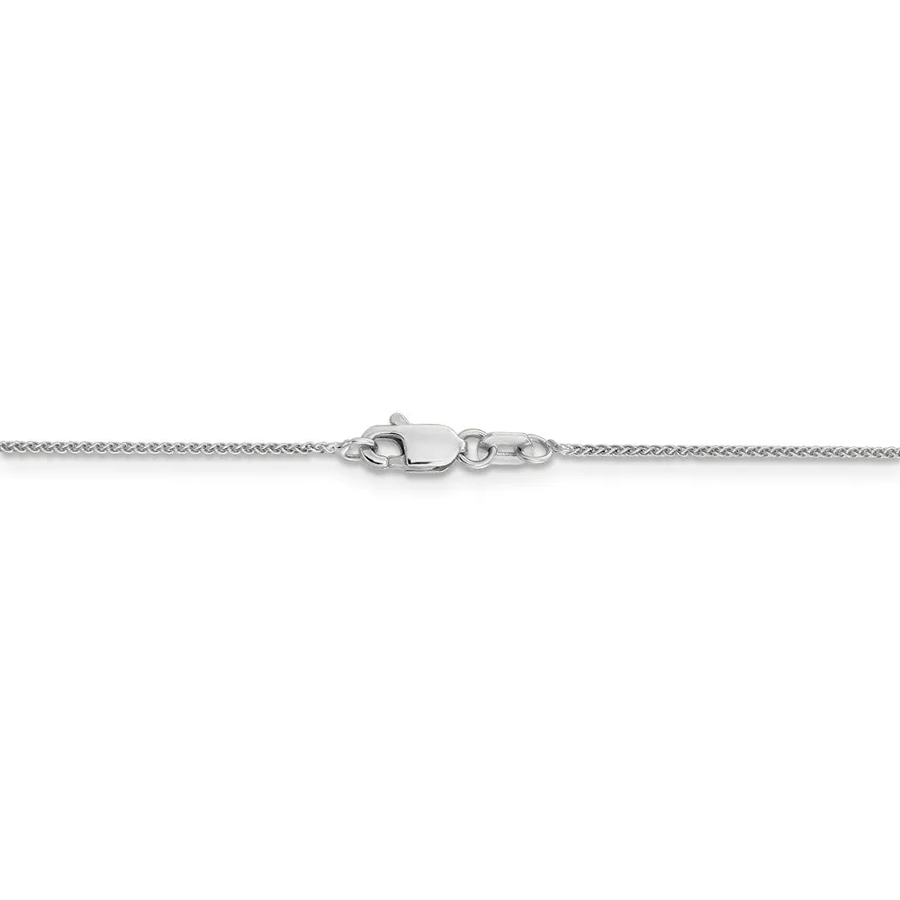 0.8mm 14k White Gold, Solid Spiga Chain Anklet