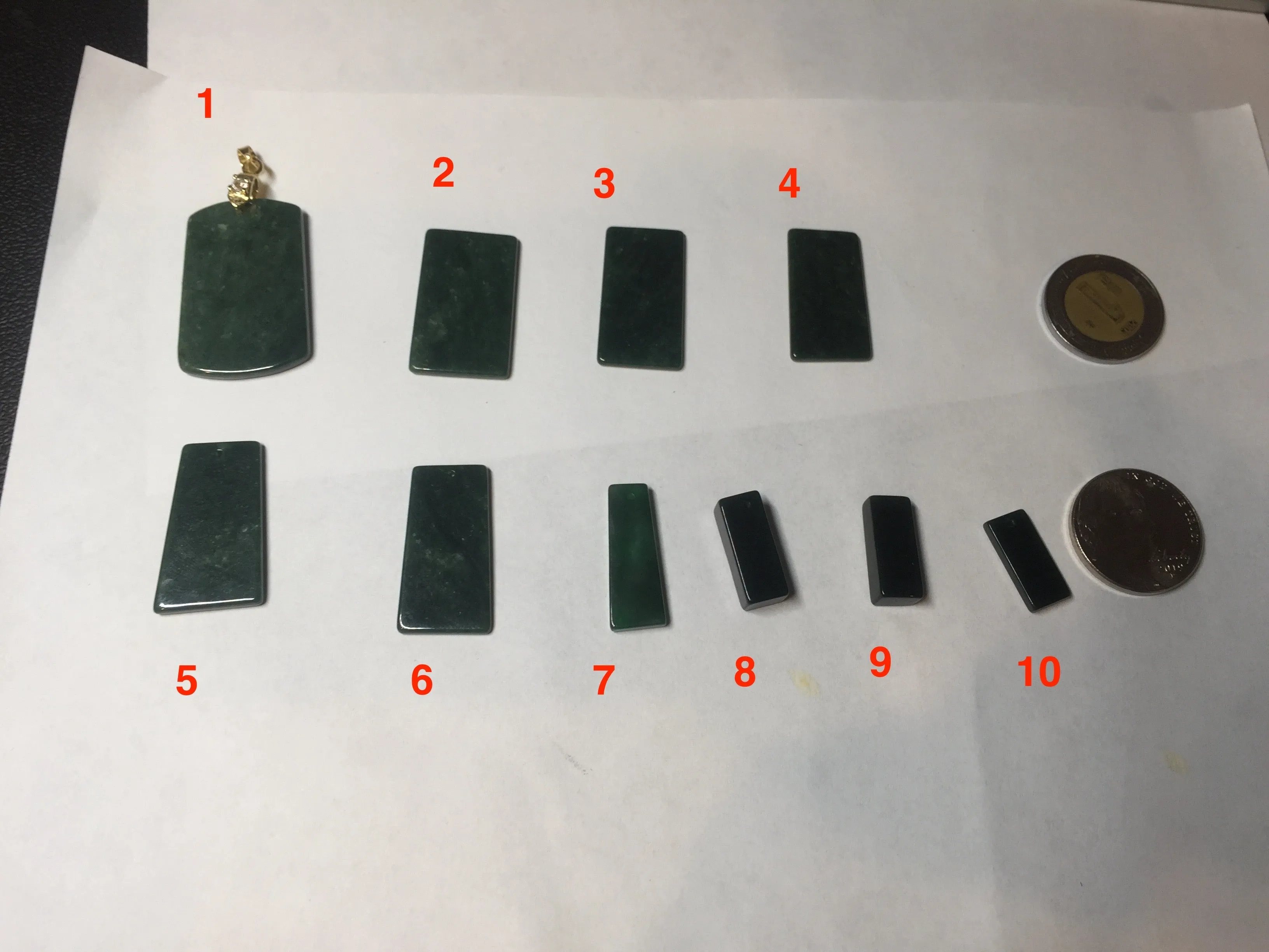 100% Natural type A Shadow Leaf dark green Jadeite Jade safe and sound pendant group BL57