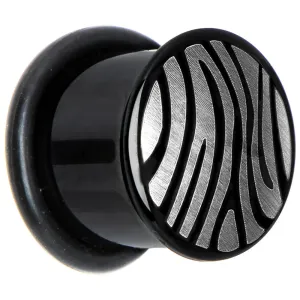 1/2 Anodized Titanium Silver Animal Print Plug