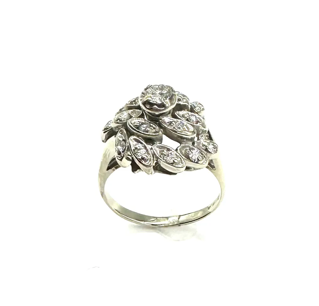 1/3 Ctw Diamond Leaf Design Ring