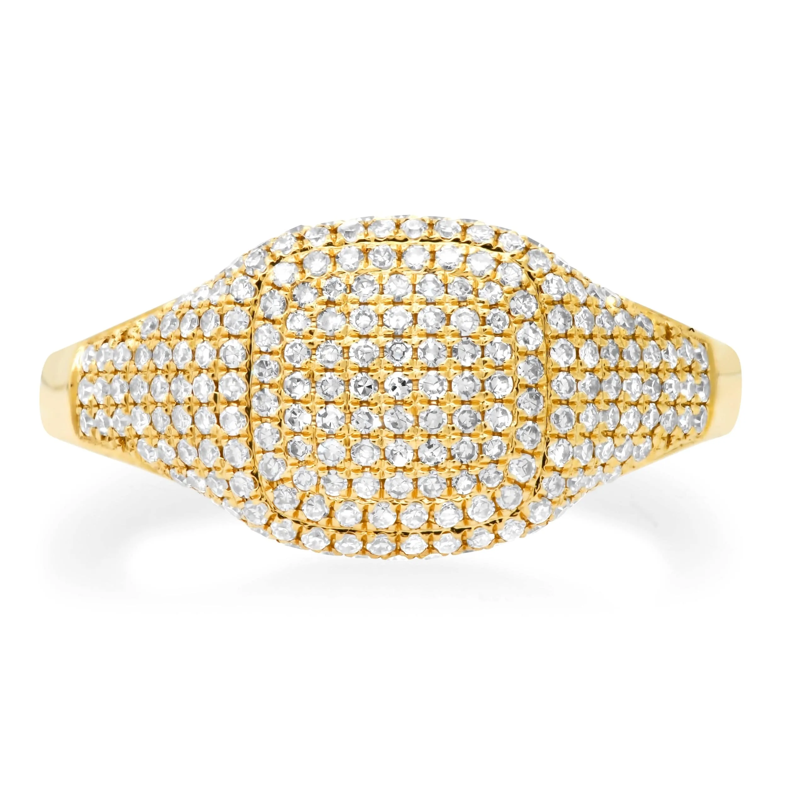 14K Gold Micro-Pave Diamond Dome Ring