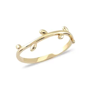 14K Solid Gold Olive Ring – Timeless Elegance Inspired by Nature