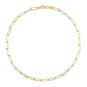 14KT GOLD SMALL RECTANGLE LINK ANKLET