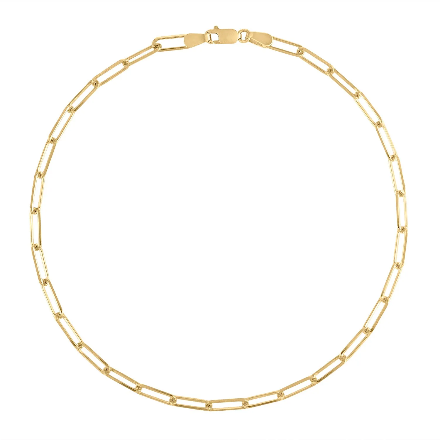 14KT GOLD SMALL RECTANGLE LINK ANKLET