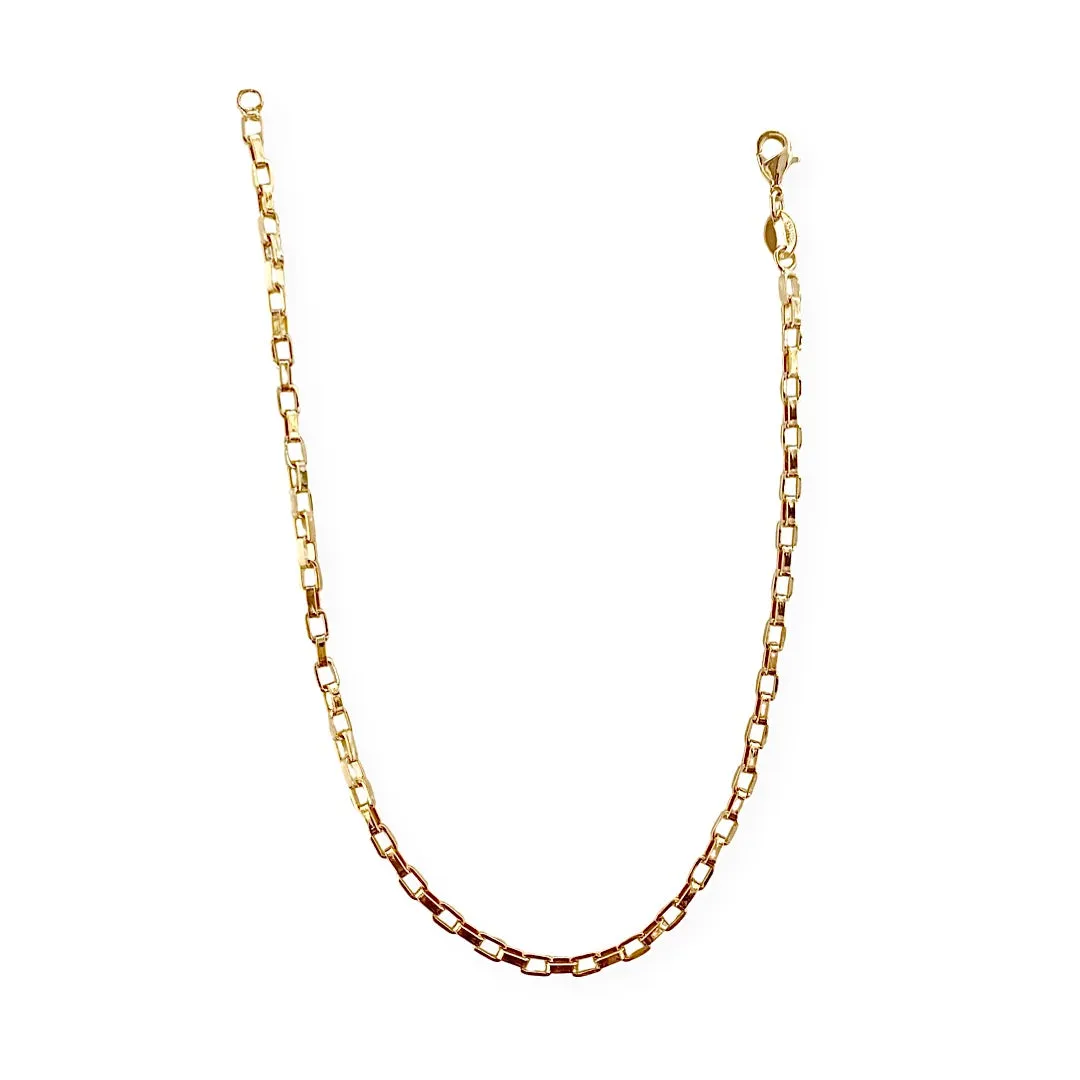 18K Gold Filled Box Chain Anklet