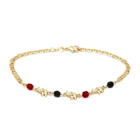 18k Gold Plated Elephant Anklet for Women