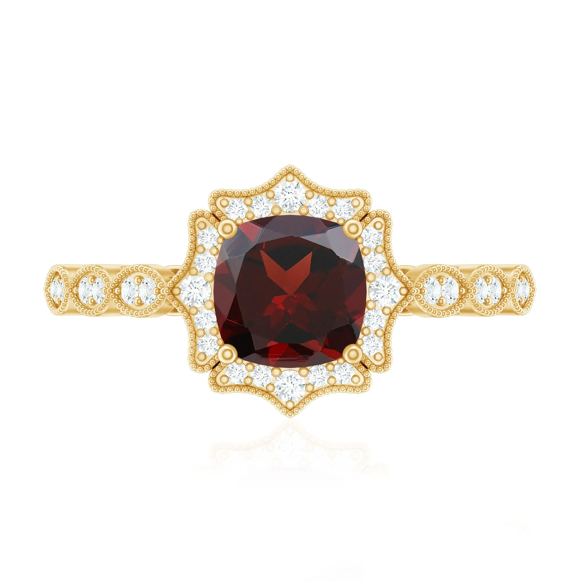 5 CT Oval Shape Garnet Eternity Ring in Shared Prong Setting