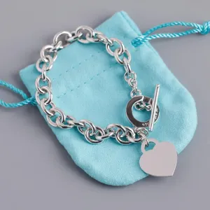 925 Sterling Silver Bracelet, Anklet New Heart Charm Design Women Girl Mother Birthday Gift.