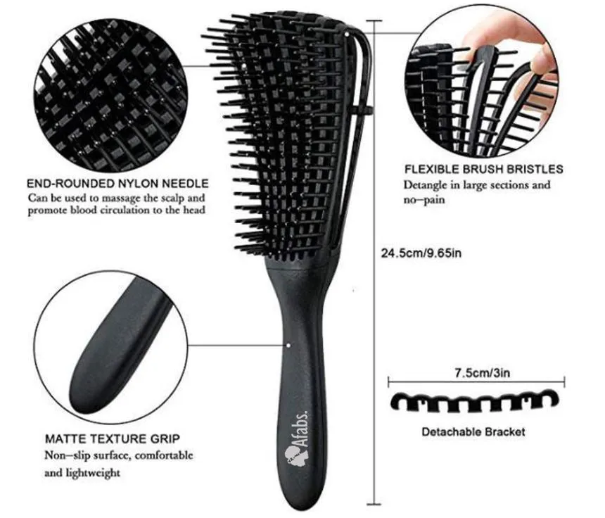 Afabs® Detangler brush | Detangling brush | Comb for curls | Afro hair brush | Purple