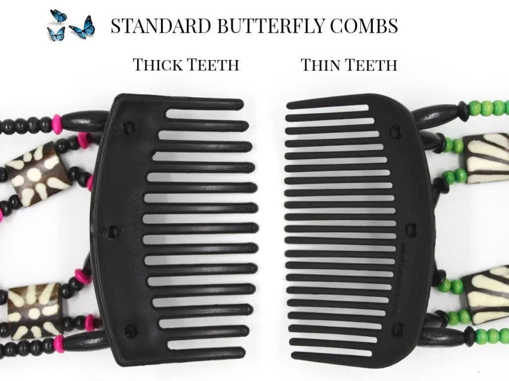 African Butterfly Hair Comb - Stones & Bones Black 106