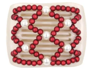 African Butterfly LadyBug Hair Comb - White Pearl 29