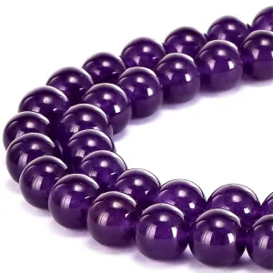 Amethyst Purple Jade Dyed Round 8mm