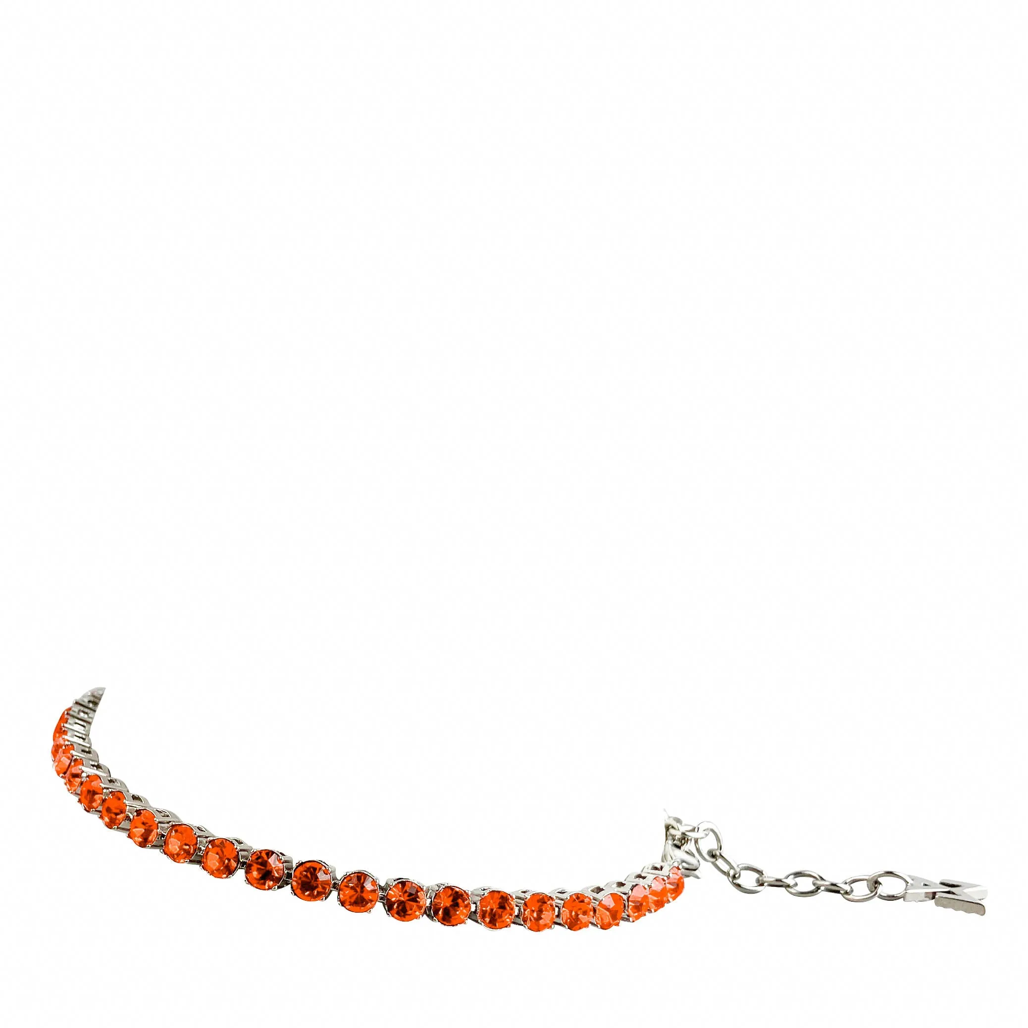 Amina Muaddi Tennis Anklet with Sun Crystals and Silver Base