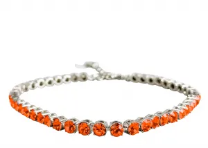 Amina Muaddi Tennis Anklet with Sun Crystals and Silver Base