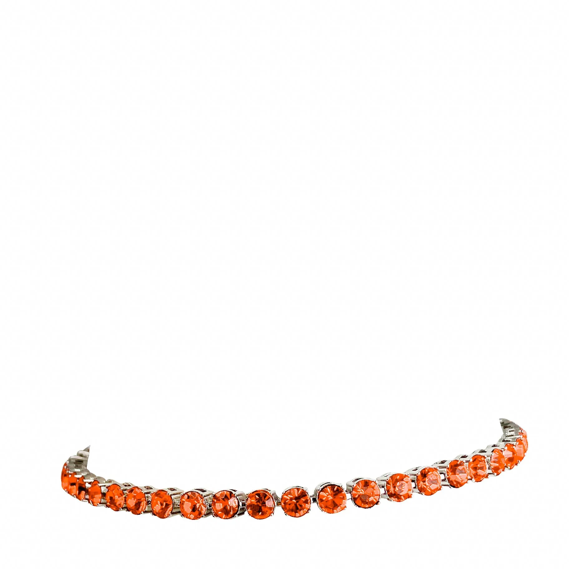 Amina Muaddi Tennis Anklet with Sun Crystals and Silver Base