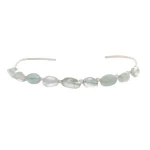 Aquamarine Chip Bead on Sterling silver Cuff Bracelet