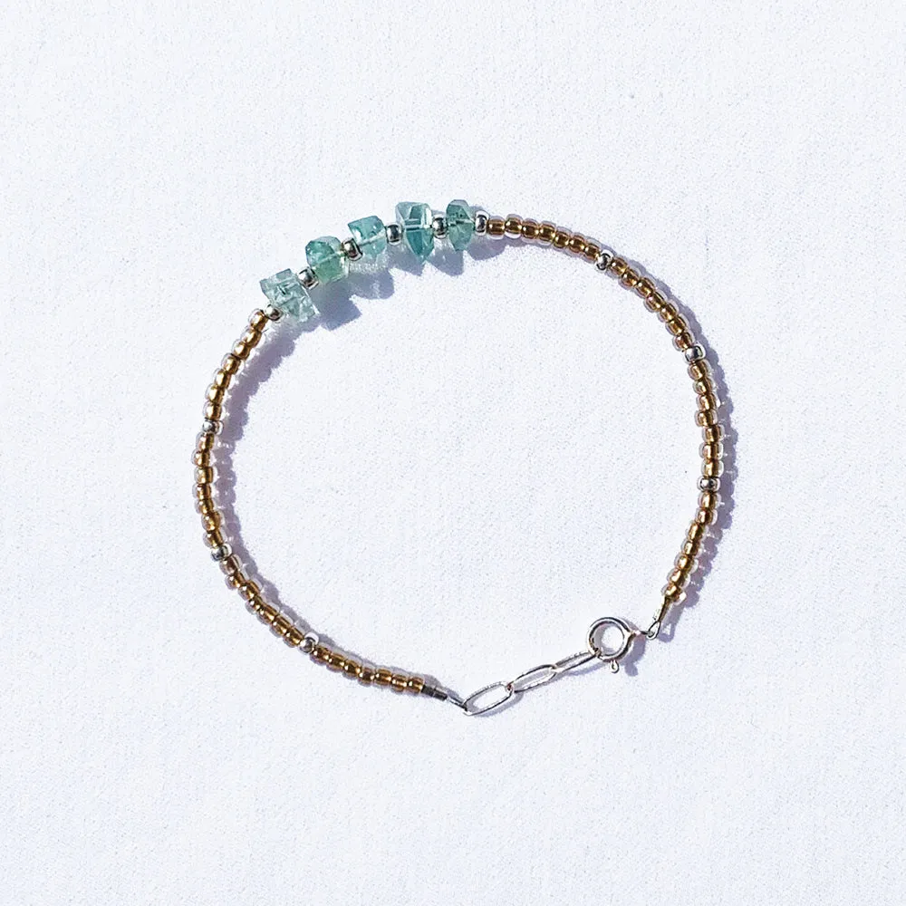 Aquamarine Seed Beads Bracelet