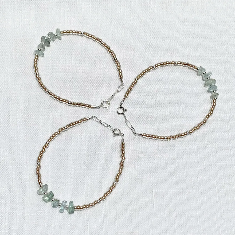 Aquamarine Seed Beads Bracelet