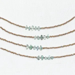 Aquamarine Seed Beads Bracelet