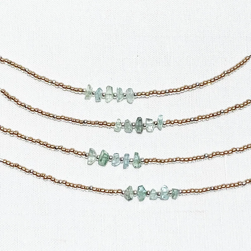 Aquamarine Seed Beads Bracelet