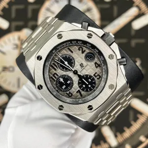 Audemars Piguet "Brick" Royal Oak Offshore Chronograph 42mm 26470PT Platinum Grey Dial Pre-Owned