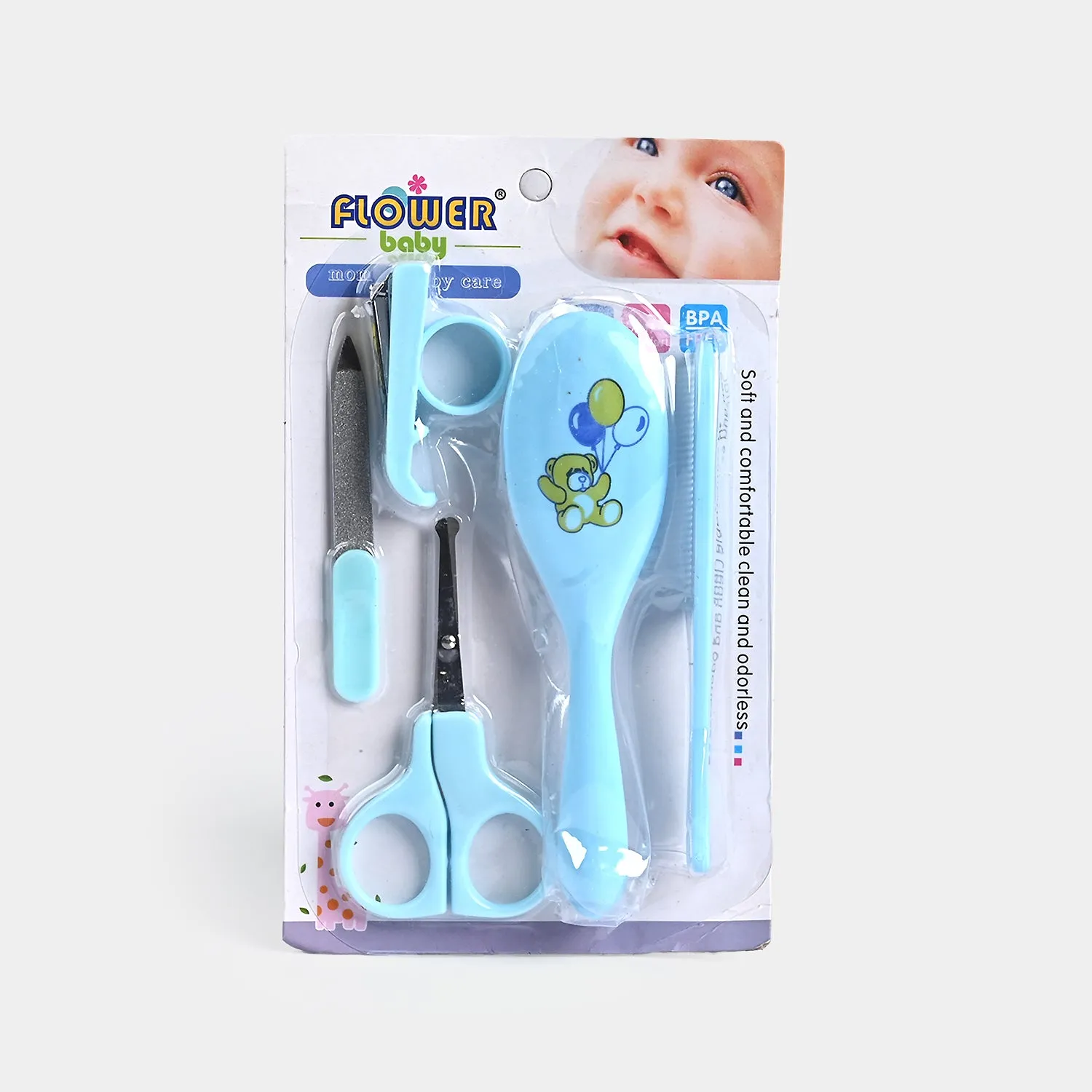 Baby Care 5pcs Comb Brush & Scissor, Nail Cutter Set