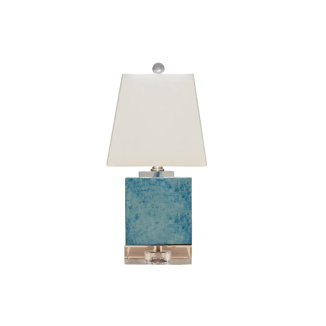 Blue Jade with Crystal Base Mini Table Lamp