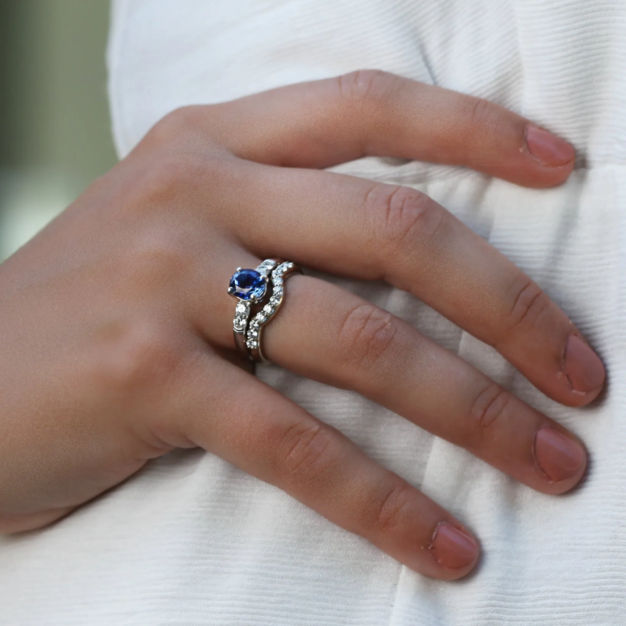 Blue Sapphire Platinum Ring