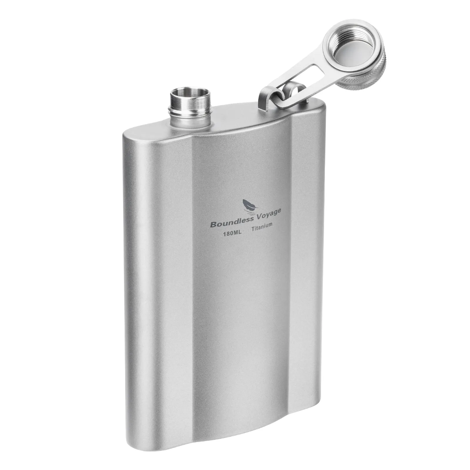 Boundless Voyage Titanium Hip Flask 180ml Rust-Free Ultralight Small Liquor Flask Bottle for Whiskey Vodka Wine Outdoor Portable Travel Outdoor