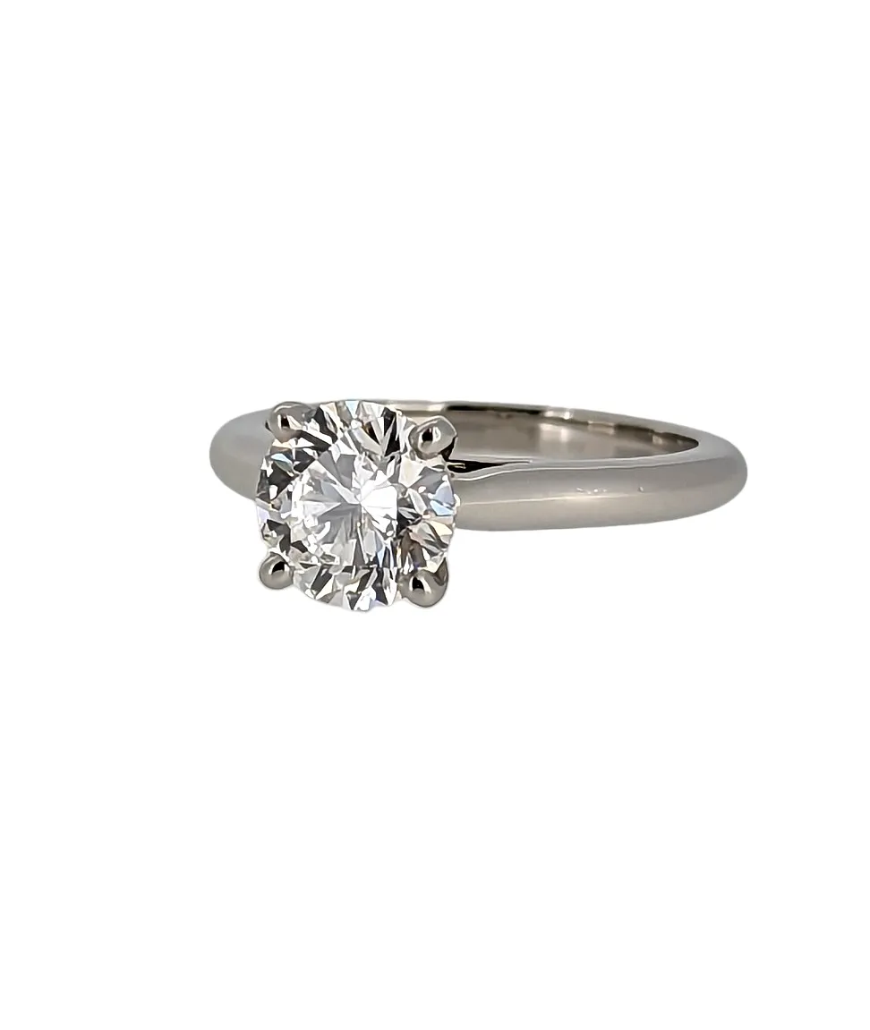 Cartier 1.22 Carat E/VVS2 Round Diamond Solitaire Engagement Ring in Platinum