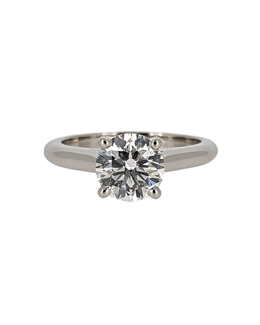 Cartier 1.22 Carat E/VVS2 Round Diamond Solitaire Engagement Ring in Platinum