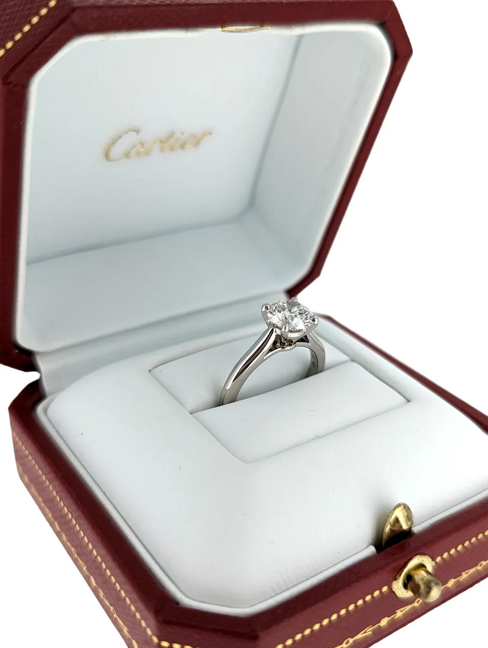 Cartier 1.22 Carat E/VVS2 Round Diamond Solitaire Engagement Ring in Platinum