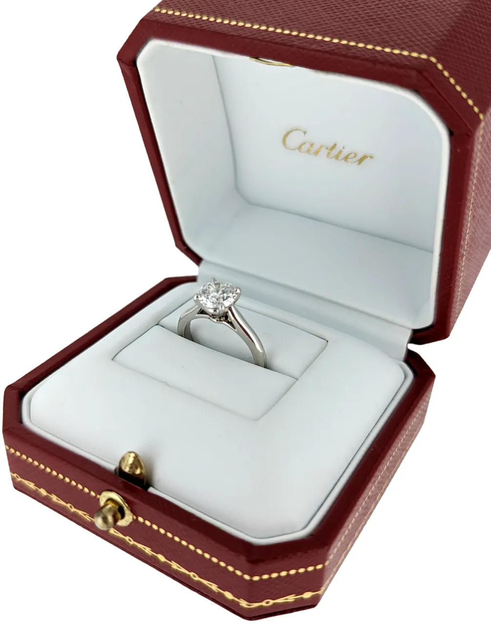 Cartier 1.22 Carat E/VVS2 Round Diamond Solitaire Engagement Ring in Platinum