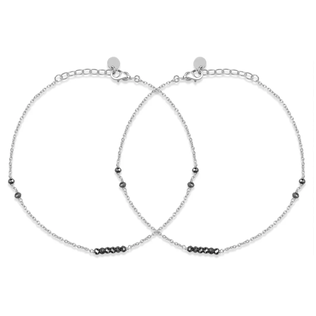 Chic and Minimal Rhodium Plated 925 Sterling Silver Adjustable Link Chain Anklet