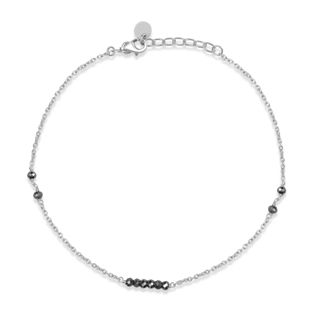 Chic and Minimal Rhodium Plated 925 Sterling Silver Adjustable Link Chain Anklet