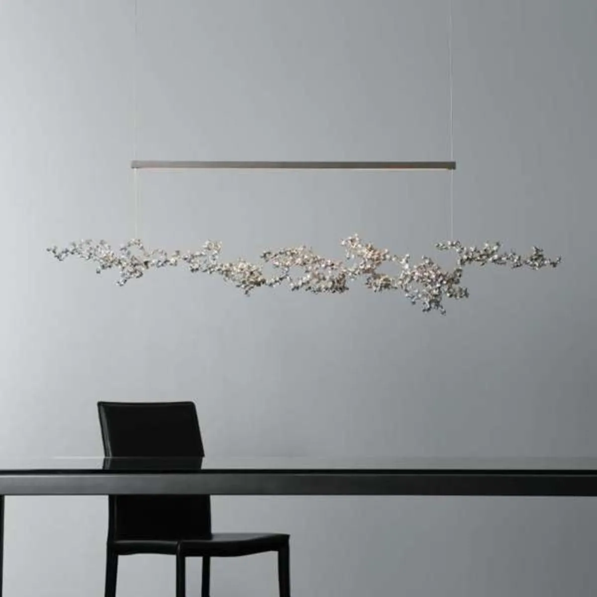 Coral 56 in. LED Linear Pendant Light Black finish