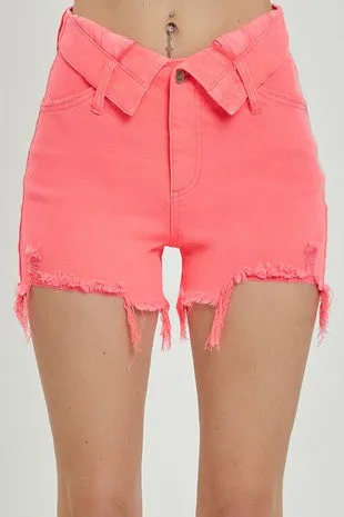 Coral Folded Waist Shorts