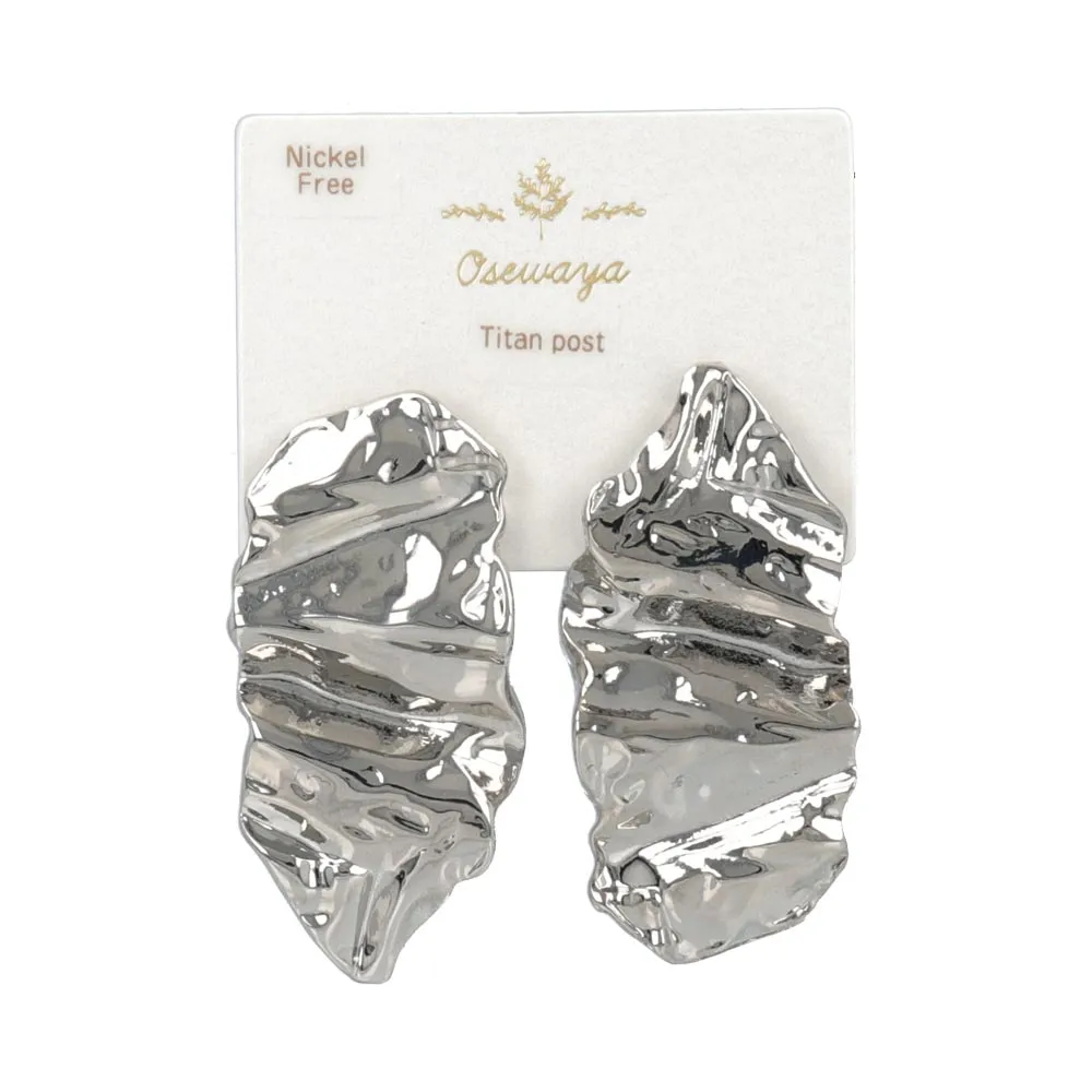 Crushed Metal Chunk Earrings