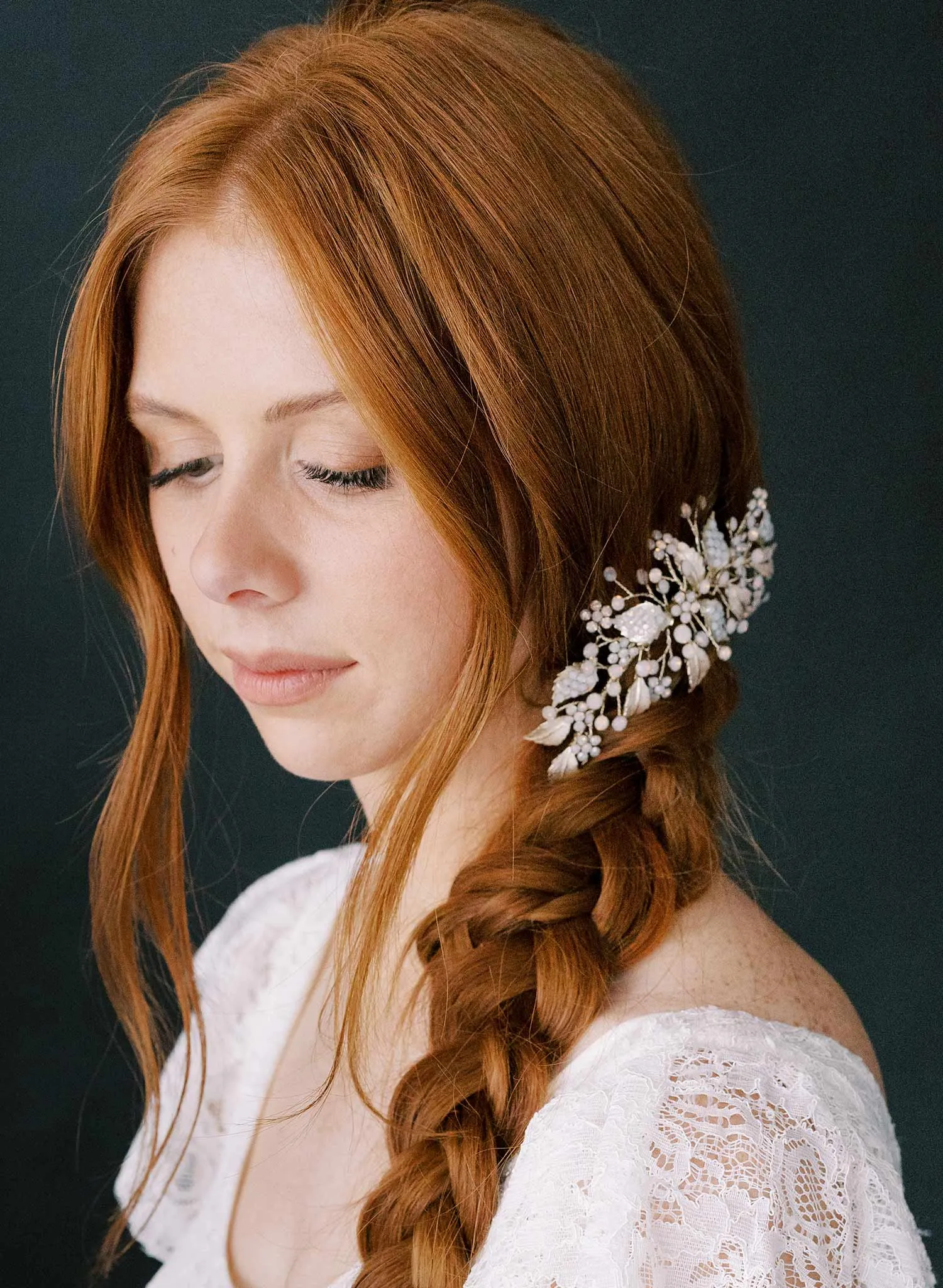 Crystal encrusted leafy bridal comb - Style #2359