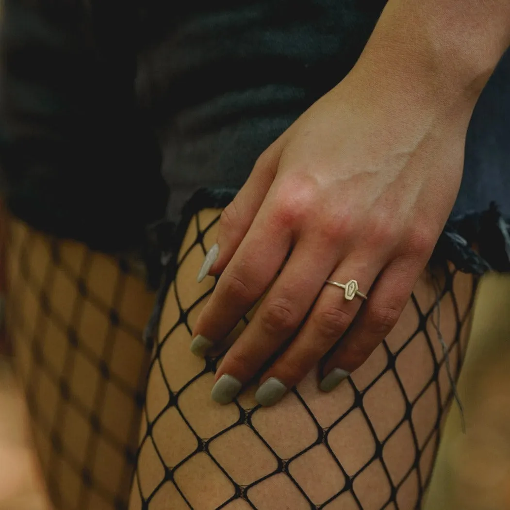 Dainty Sterling Silver Coffin Stacking Ring