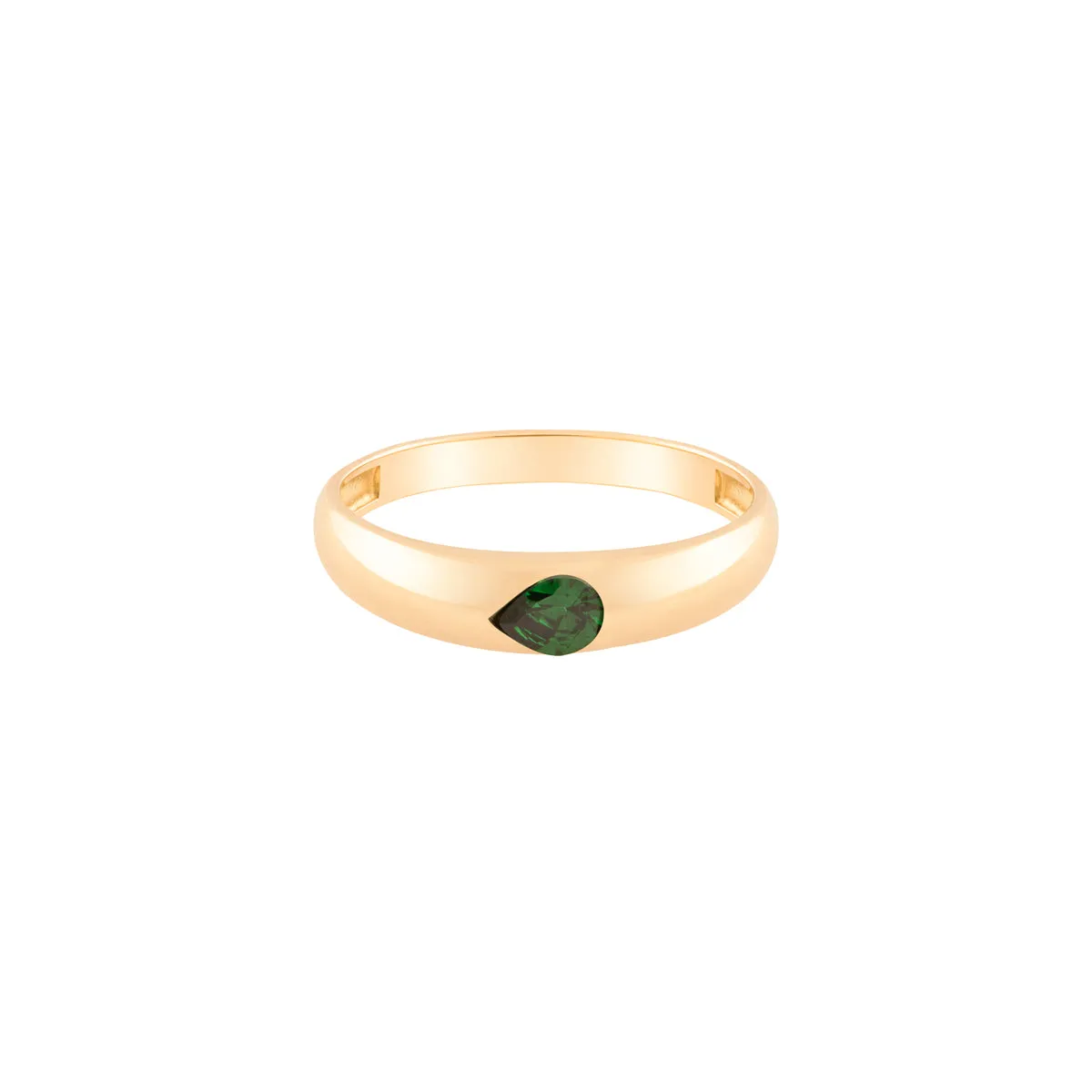 Damla Green Tear Ring