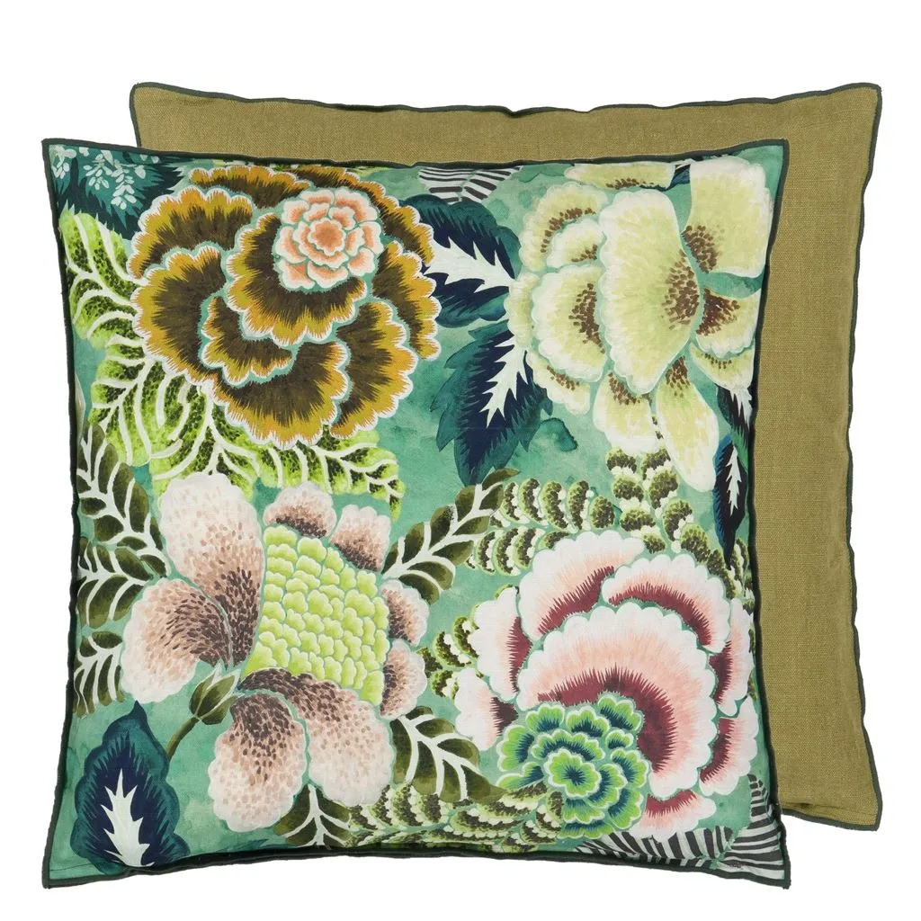 Designers Guild Rose De Damas Jade Decorative Pillow