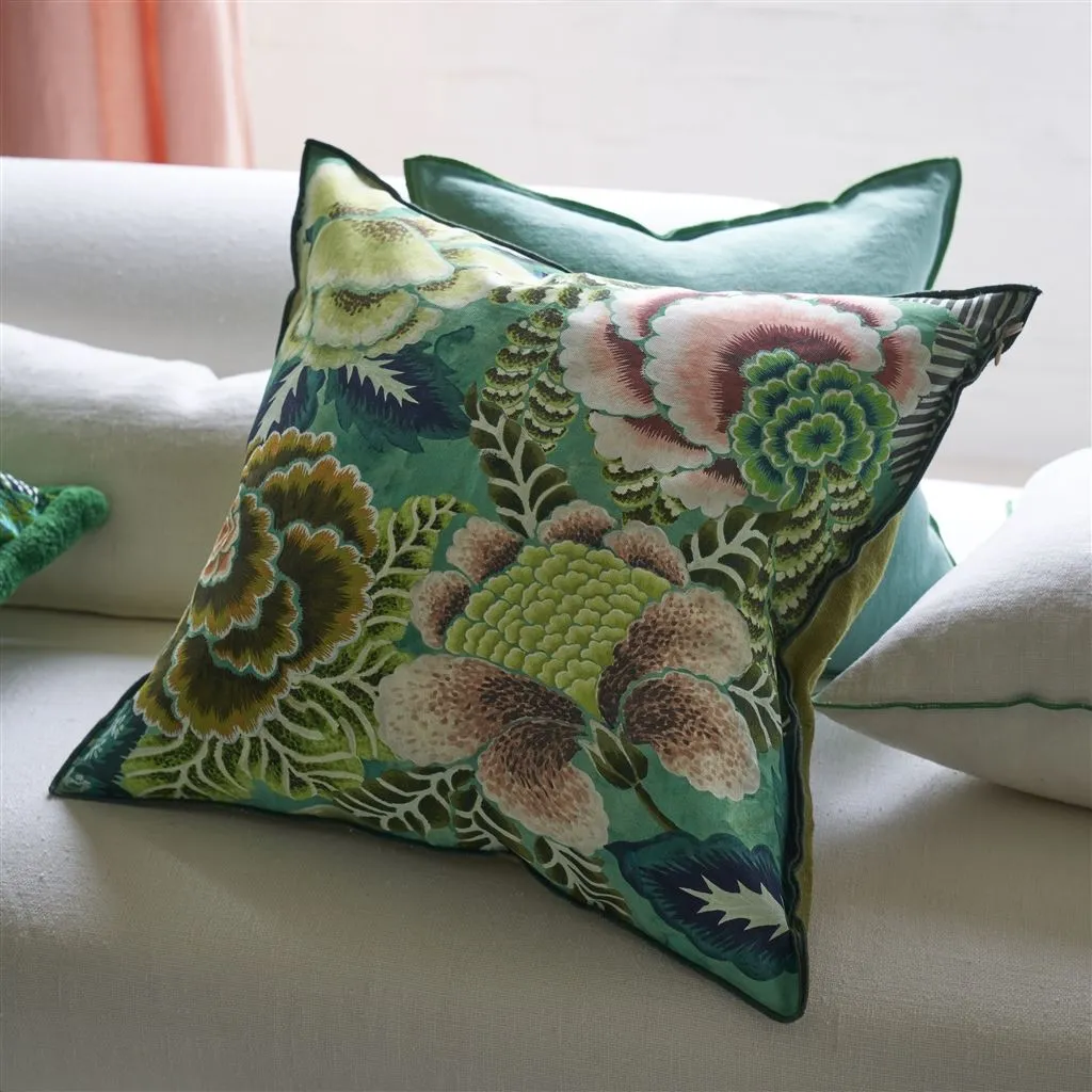 Designers Guild Rose De Damas Jade Decorative Pillow