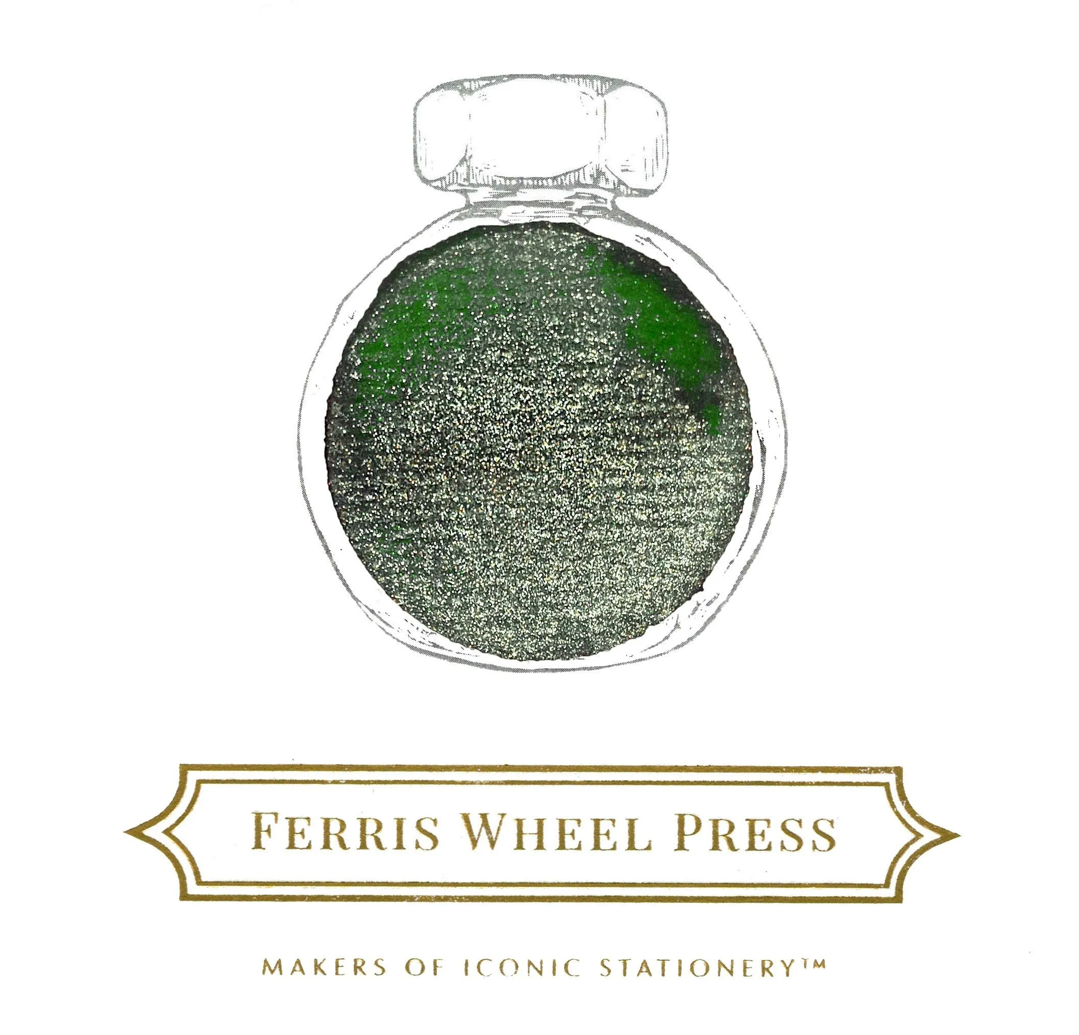 Ferris Wheel Press MOONLIT JADE SHIMMER Fountain Pen Ink Dip Pen Ink Calligraphy Ink  Bottle Ink | 38ml