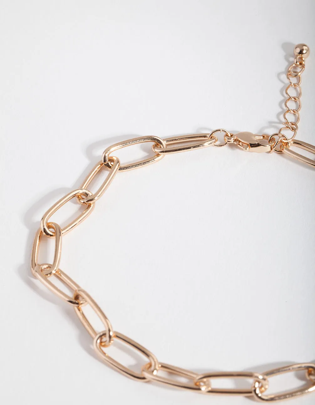 Gold Rectangle Link Anklet