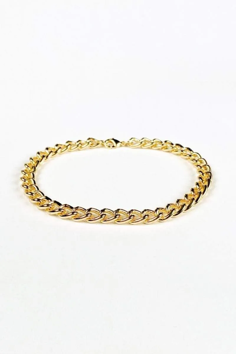 Greer Curb Chain Anklet 18k Gold