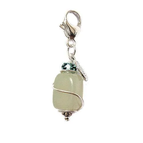 Jade Healing Dog Collar Charm Cube Pawmulet